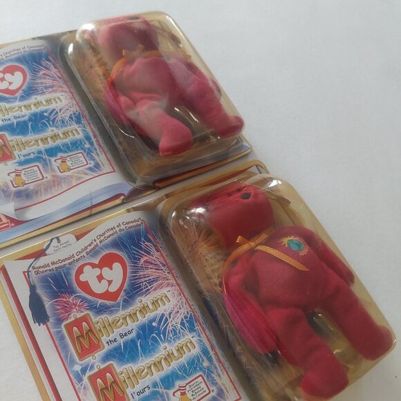 Ty McDonald's Teenie Beanie Lefty The Donkey Millennium Bears LOT Of 3 NEW - Picture 6 of 8
